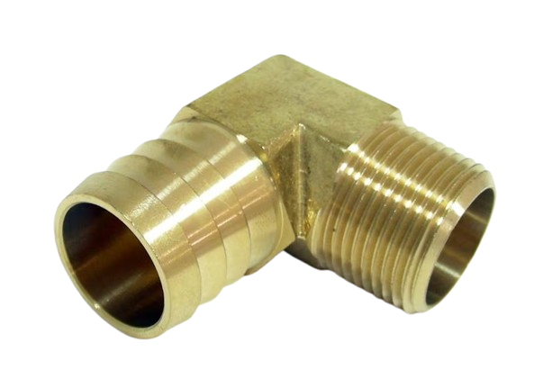 3/4" NPT Male to 1" Hose Barb Elbow Brass Fitting