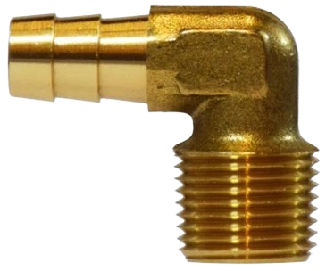 1/2" NPT to 3/8" Hose Barb Elbow Brass Fitting