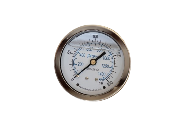Pro Sense Pressure Gauge 0-200 PSI 1/4" NPT Brass wetted parts