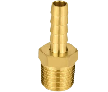 1/4" M-MPT to 3/8" Hose Barb, BRASS