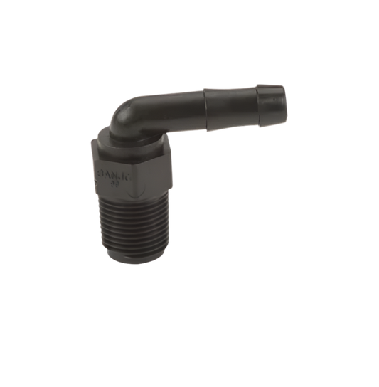 1/4" Male Thread x 1/4" Hose Barb Elbow