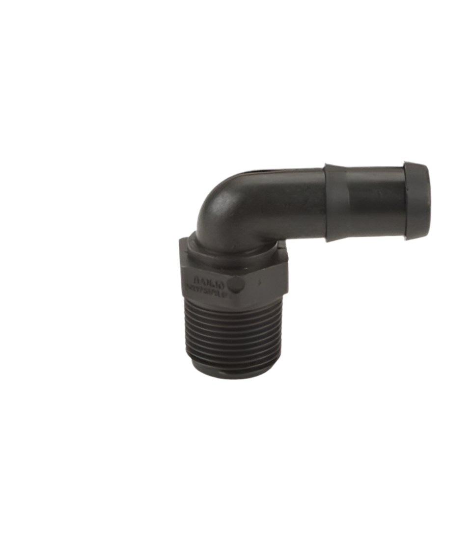 3/4" Male Thread x 3/4" Hose Barb Elbow