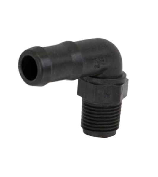 1/2" Male Thread x 3/4" Hose Barb Elbow