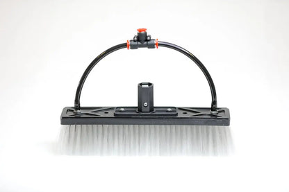 Tucker Window Cleaning Water Fed Brush │ Dual Trim - Boar & Nylon Bristle Hybrid - 2 Pencil Jets