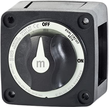 Blue Sea Systems 300 Amp M-Series Battery Switch (On-Off with Knob, Black)