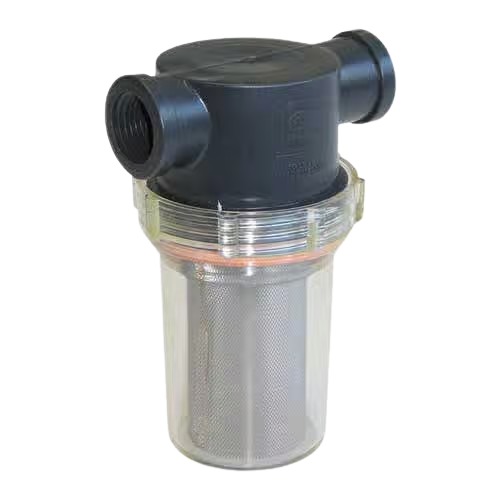 3/4" 50 Mesh Nylon Line Strainer (Viton Gasket, Clear Bowl)