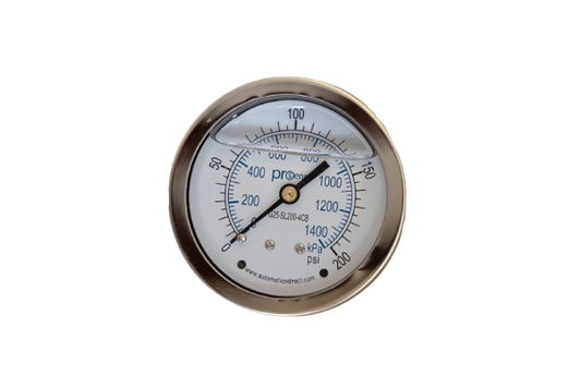 Pro Sense Pressure Gauge 0-200 PSI 1/4" NPT Brass wetted parts
