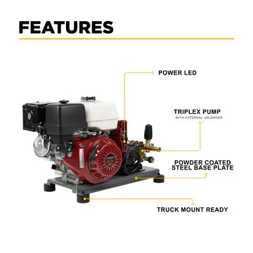 Honda GX390ES 5.2GPM/3200PSI Belt Drive Skid